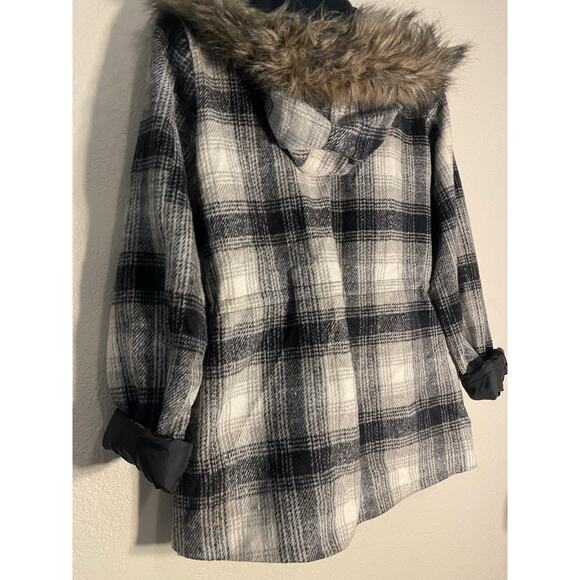 Mossimo Supply co women's plaid white/ black jackets size L - Picture 10 of 10